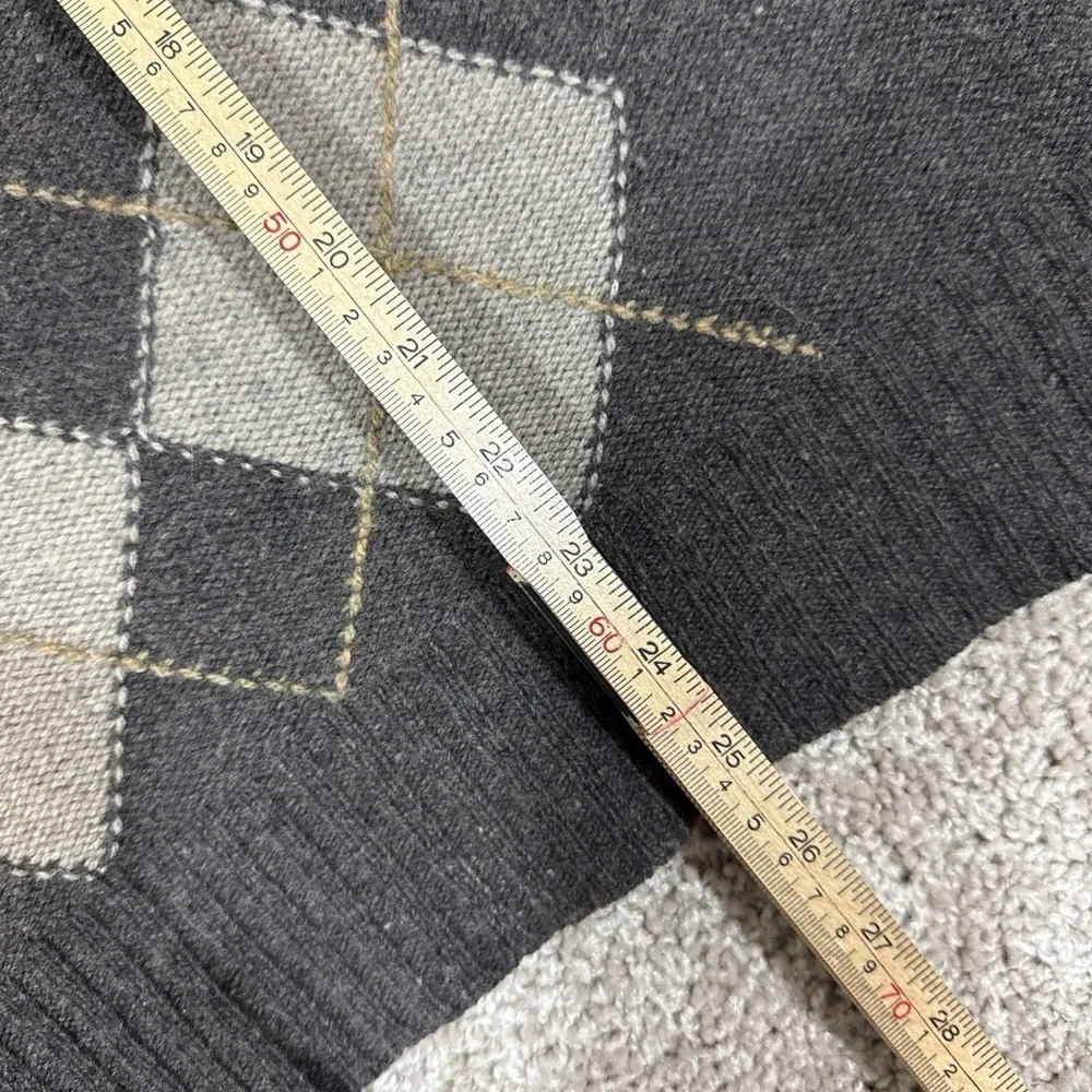 Banana Republic Luxury Winter Blend Sweater Men's L Wool Cashmere Argyle V-neck